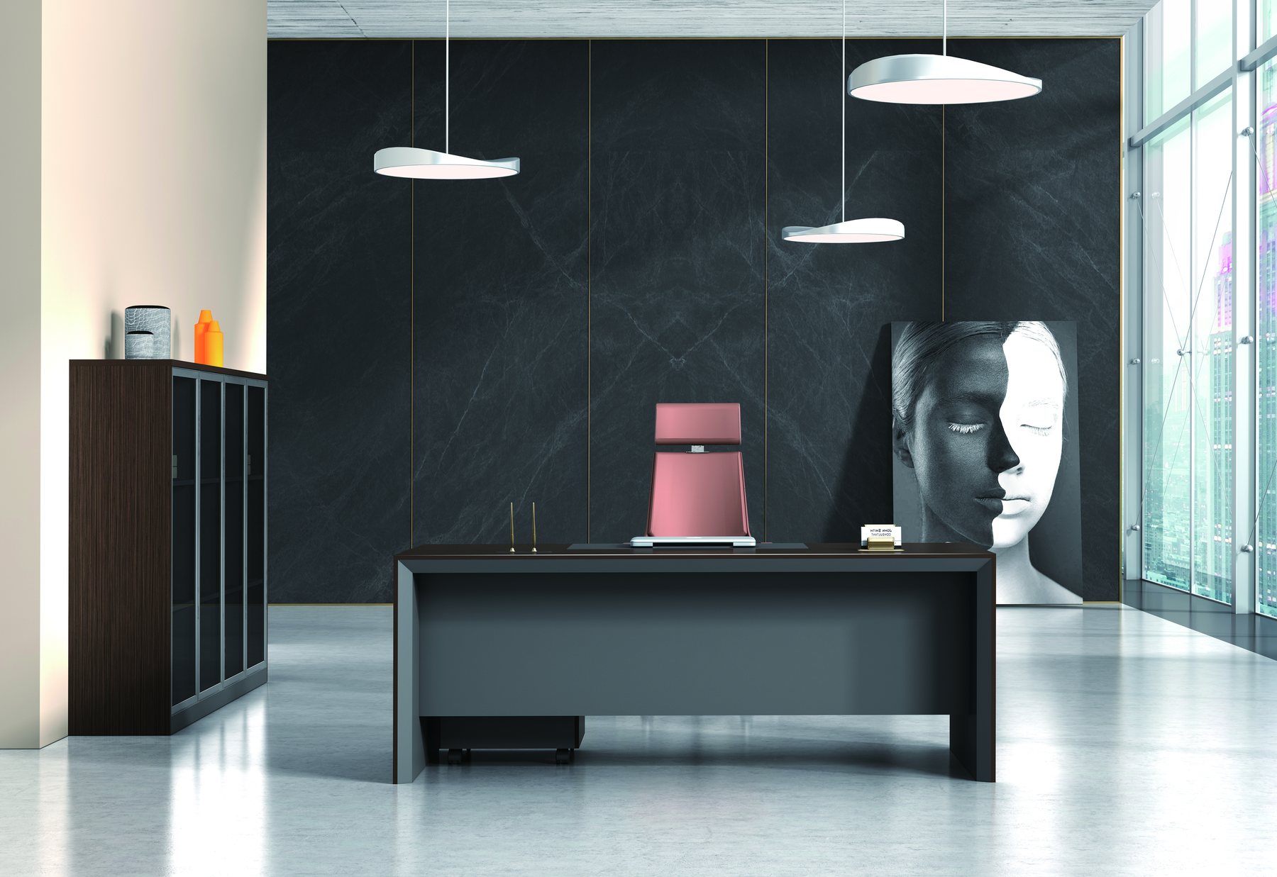 Contemporary grey executive office