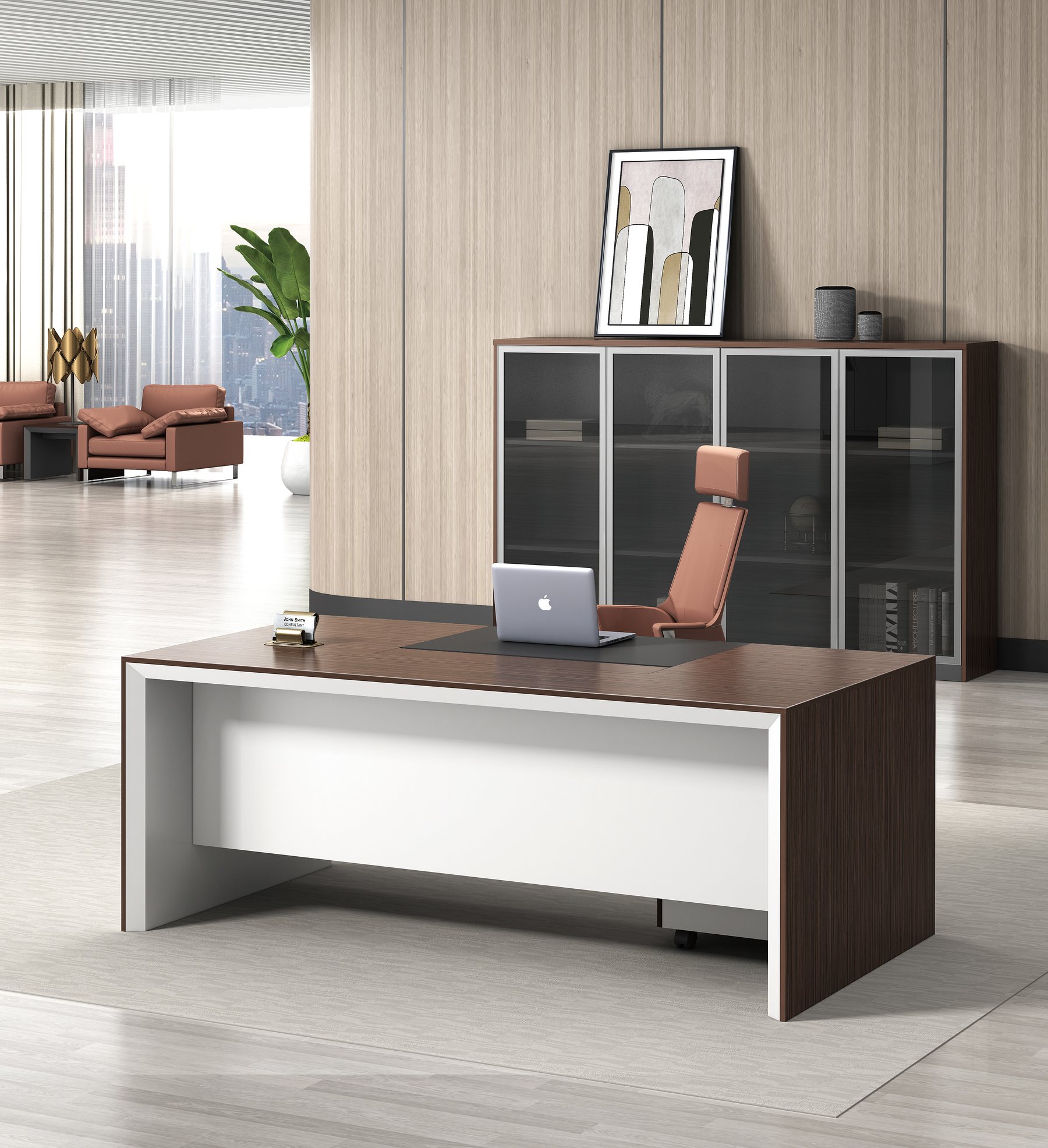 Light timber contemporary executive office