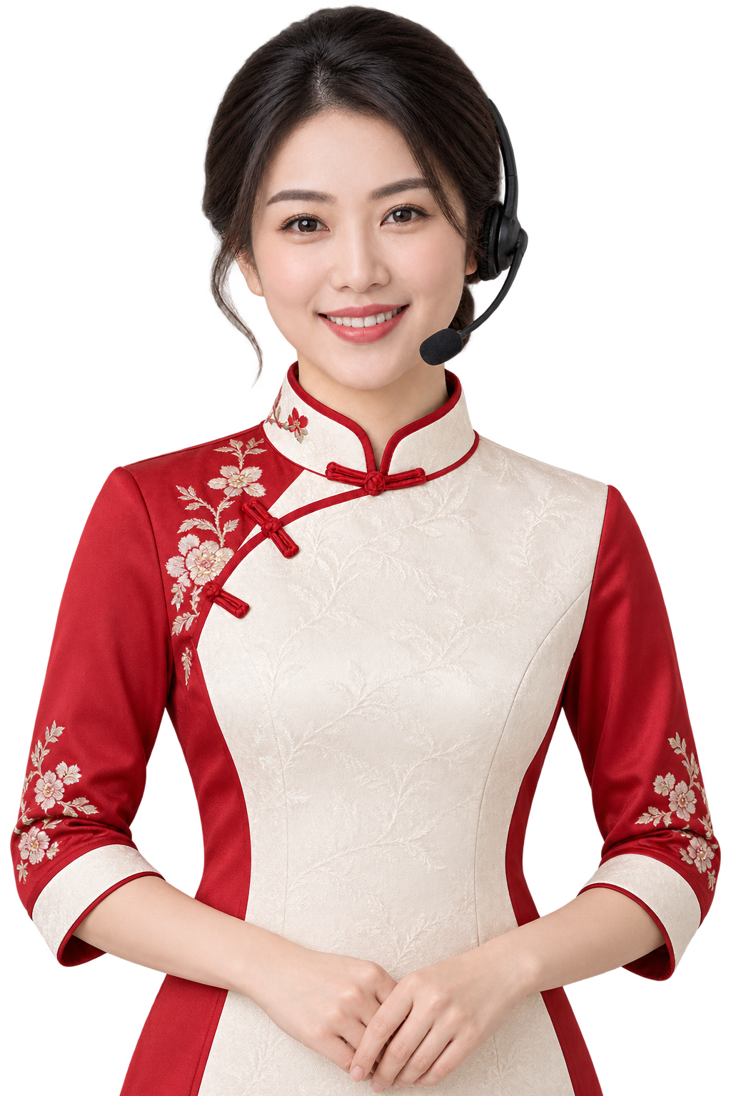 Zonyea Chinese project consultant in a modern qipao